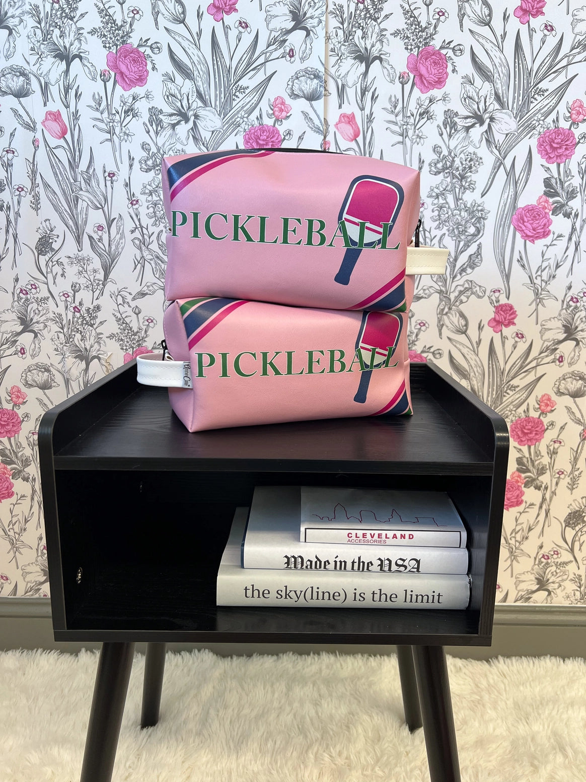 Anne Cate Pink Pickleball Courtside Bag / Carry All Pouch