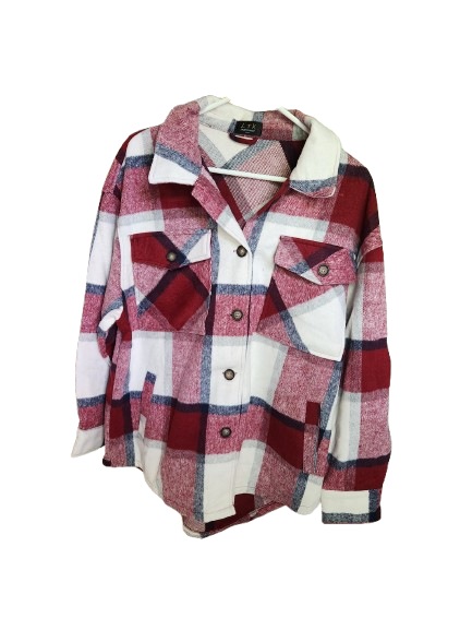 LTX Sportswear Plaid Collared Jacket Shacket