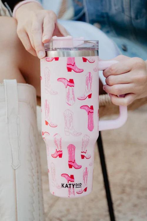 KATYdid Pink Western Boots Tumbler