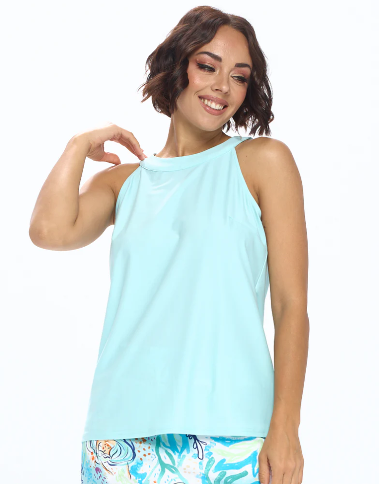 Aryeh Mint Lynn Sleeveless Yoke Top