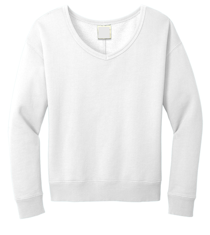 Ladies Beach Wash Garment-Dyed V-Neck Sweatshirt