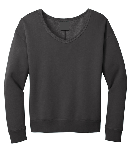Ladies Beach Wash Garment-Dyed V-Neck Sweatshirt