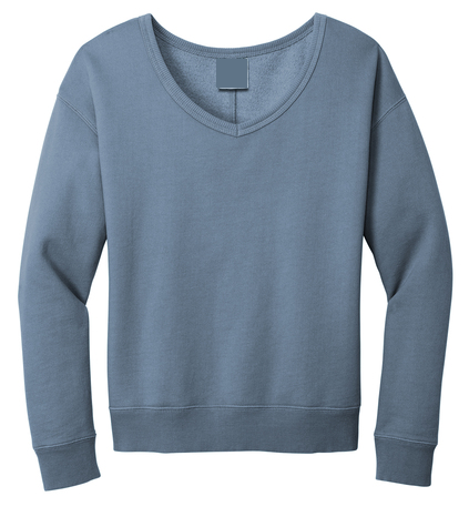 Ladies Beach Wash Garment-Dyed V-Neck Sweatshirt