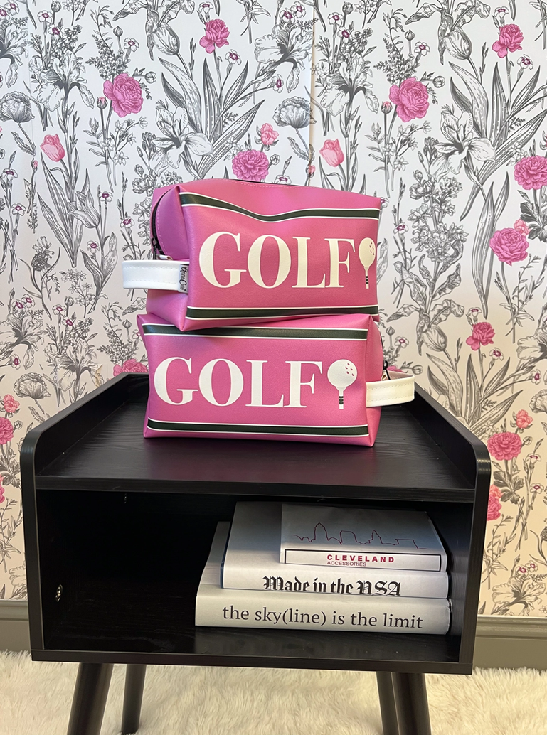 Anne Cate Pink Golf Caddy Bag / Carry All Pouch