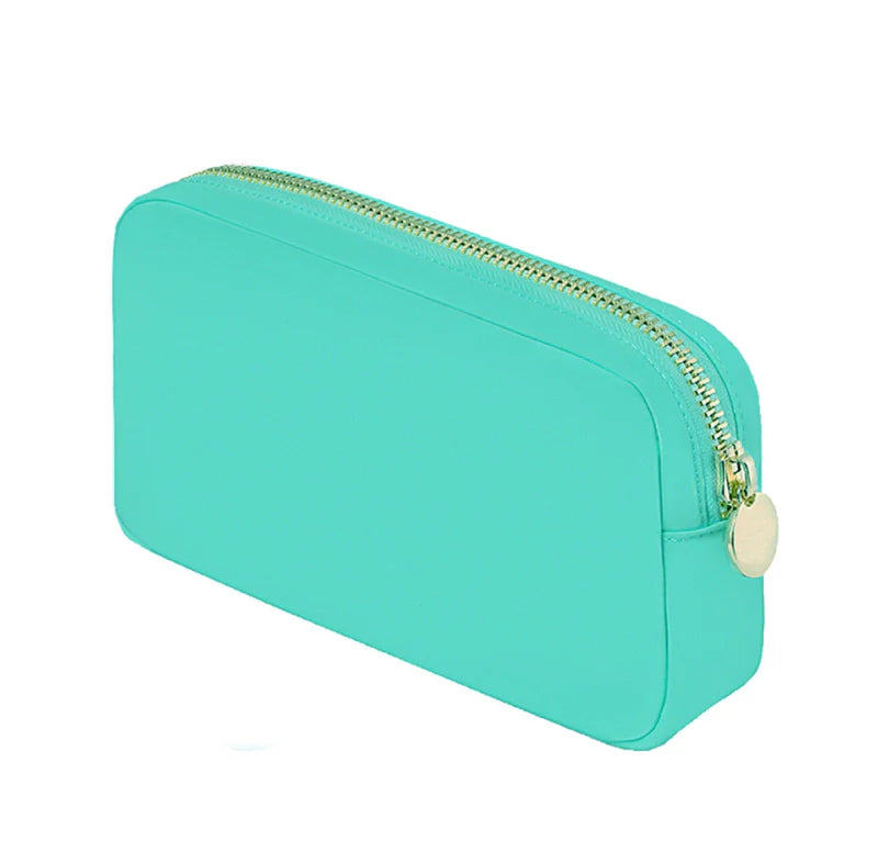 Stacy Round Zippered Nylon Cosmetic/Travel Pouch- Mint Green