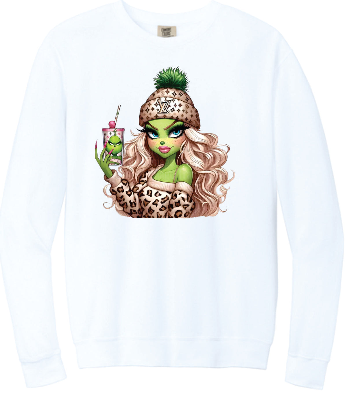 Louisy LV Green Grinch Coffee Girl Unisex Bella Canvas Sweatshirt