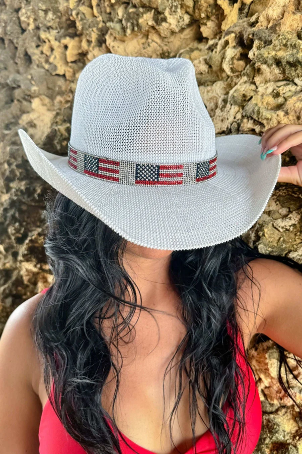 Rhinestone Americana Straw Cowboy Hat