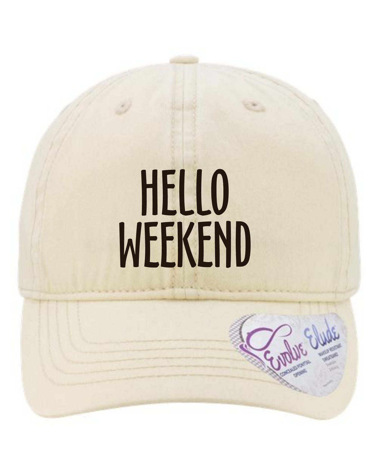 Hello Weekend Ponytail Mesh Back Longhorn Cap