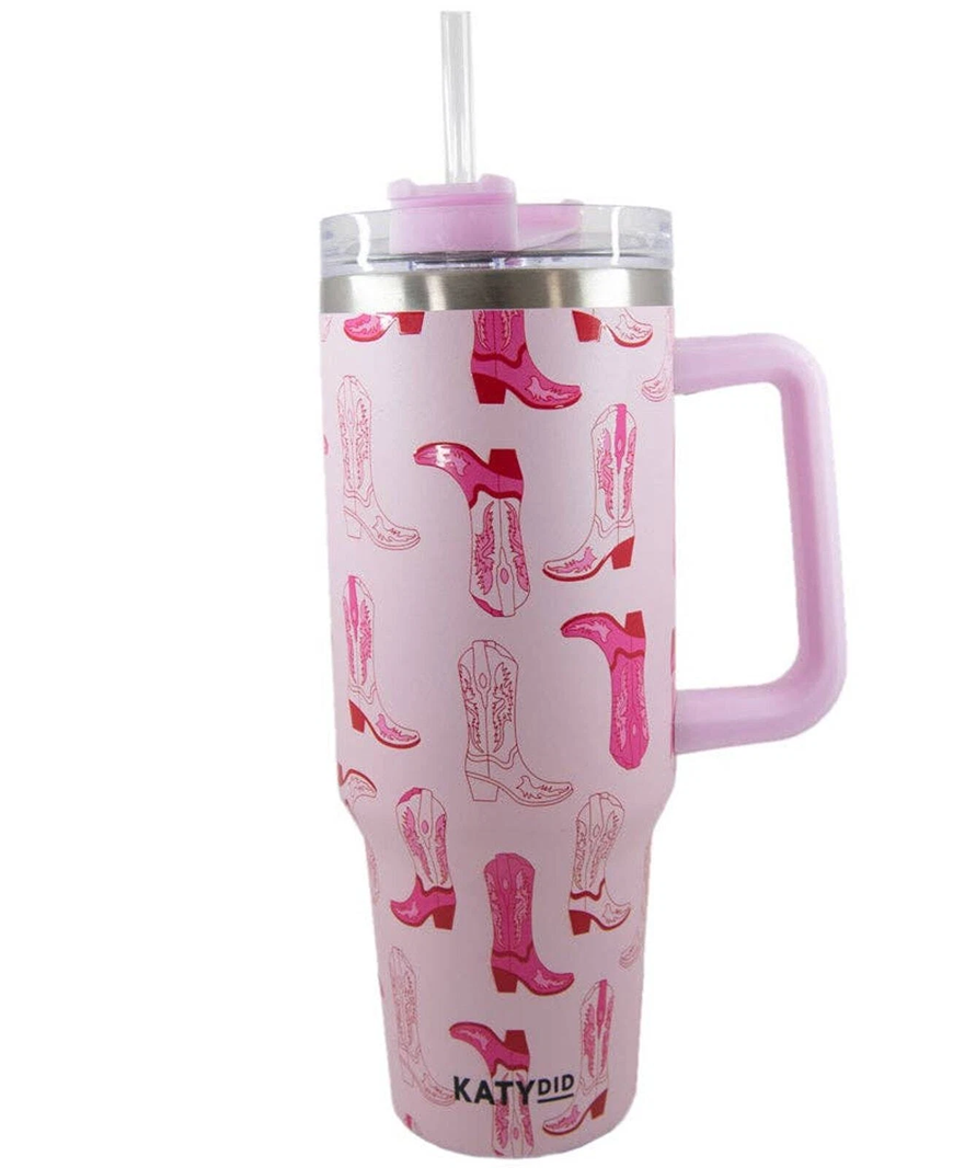 KATYdid Pink Western Boots Tumbler