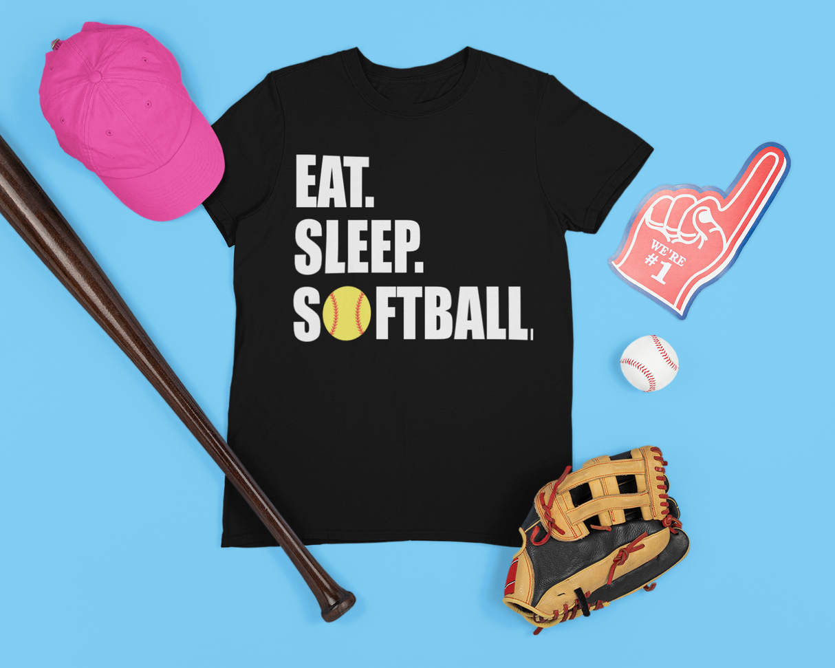 Eat Sleep Softball Short Sleeve T Shirt