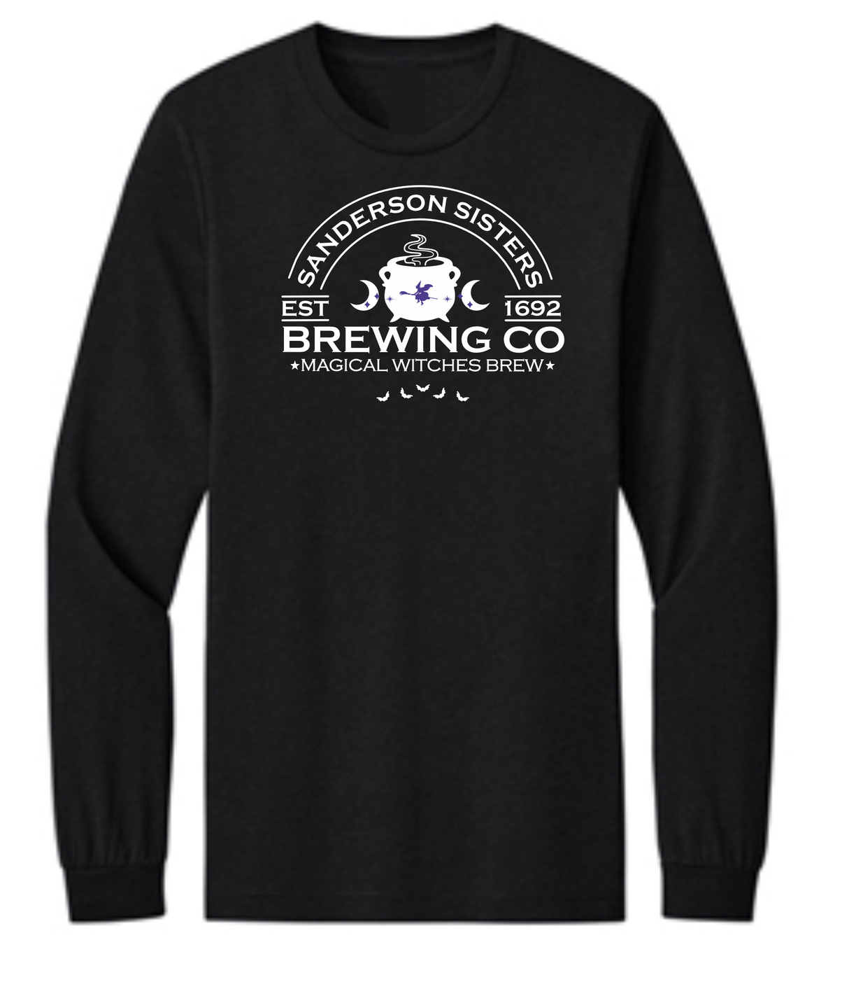 Sanderson Sisters Brewing Co Long Sleeve T-Shirt, Halloween Magical Witches Design
