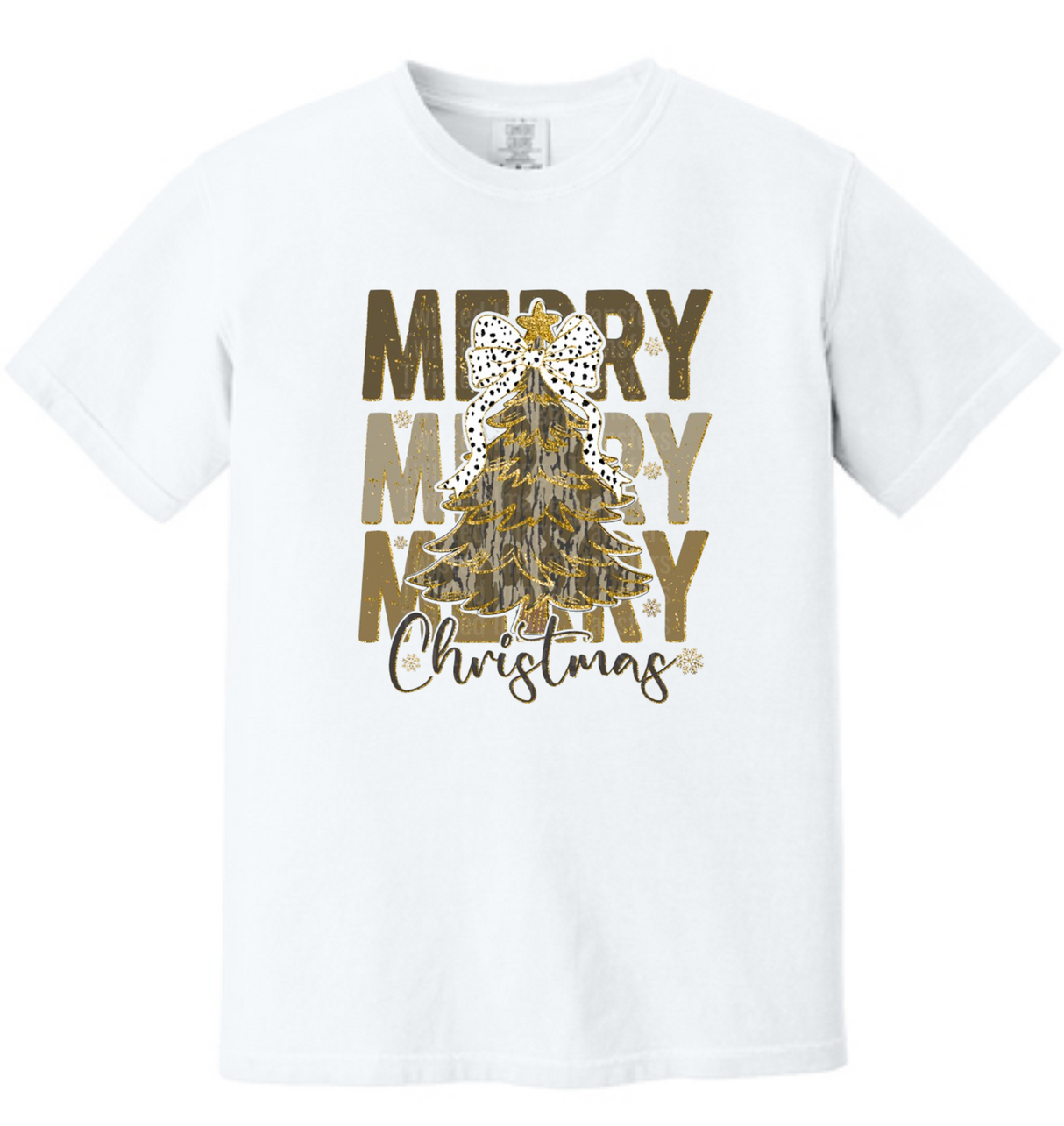 Merry Merry Merry Christmas Unisex Comfort Colors T-Shirt Size Large