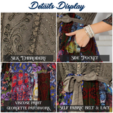 Young Threads Vintage Fusion: Stone-Washed Baby Doll Dress Embroidery