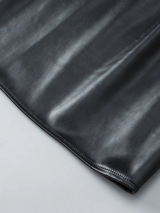Lovesoft Black Faux Leather Crew Neck Tank Top